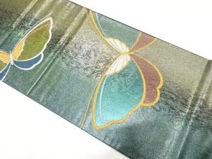 蝶模様織り出し　振袖用袋帯